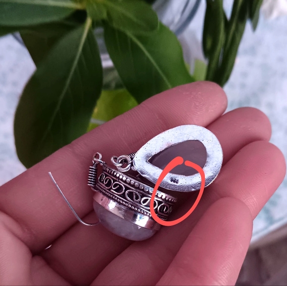 SALE $$$Genuine Moonstone Gemstone Earrings 925 - Picture 4 of 5